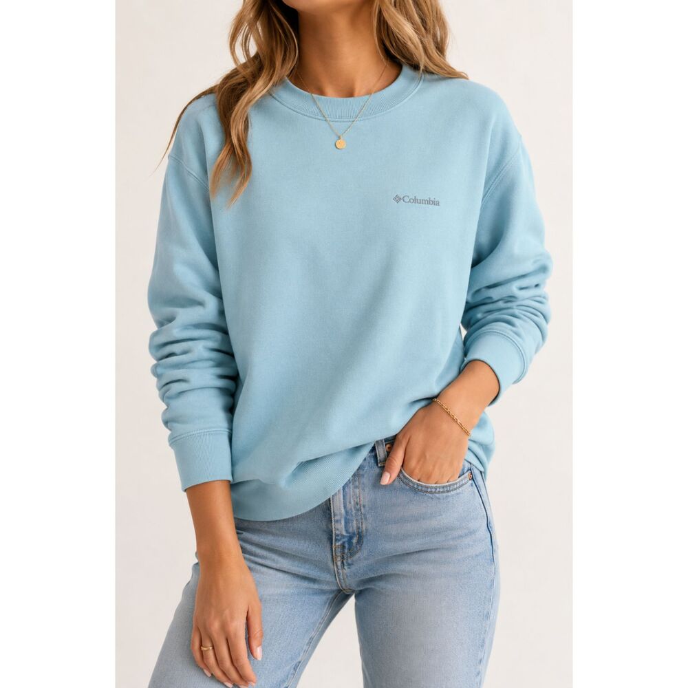 Columbia Women’s S Powder Blue Fleece Crewneck Sweatshirt Minimalist Gorpcore